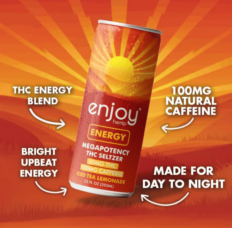 50mg THC + 100mg Caffeine Energy Seltzer | Iced Tea Lemonade - Image 3