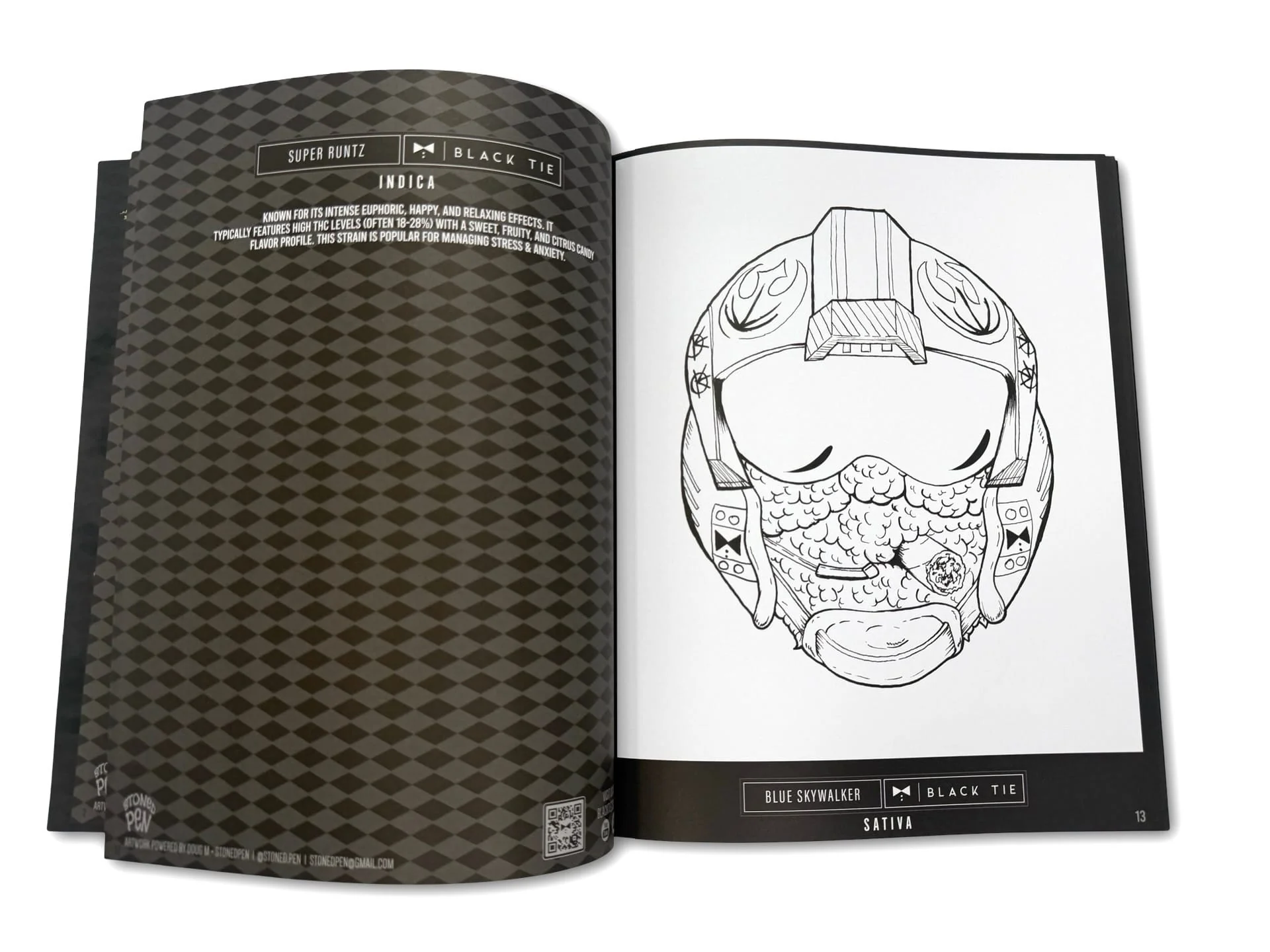 BLACK TIE® Cannabis Coloring Book – Collector’s Edition | 36 Strains + Stickers - Image 3