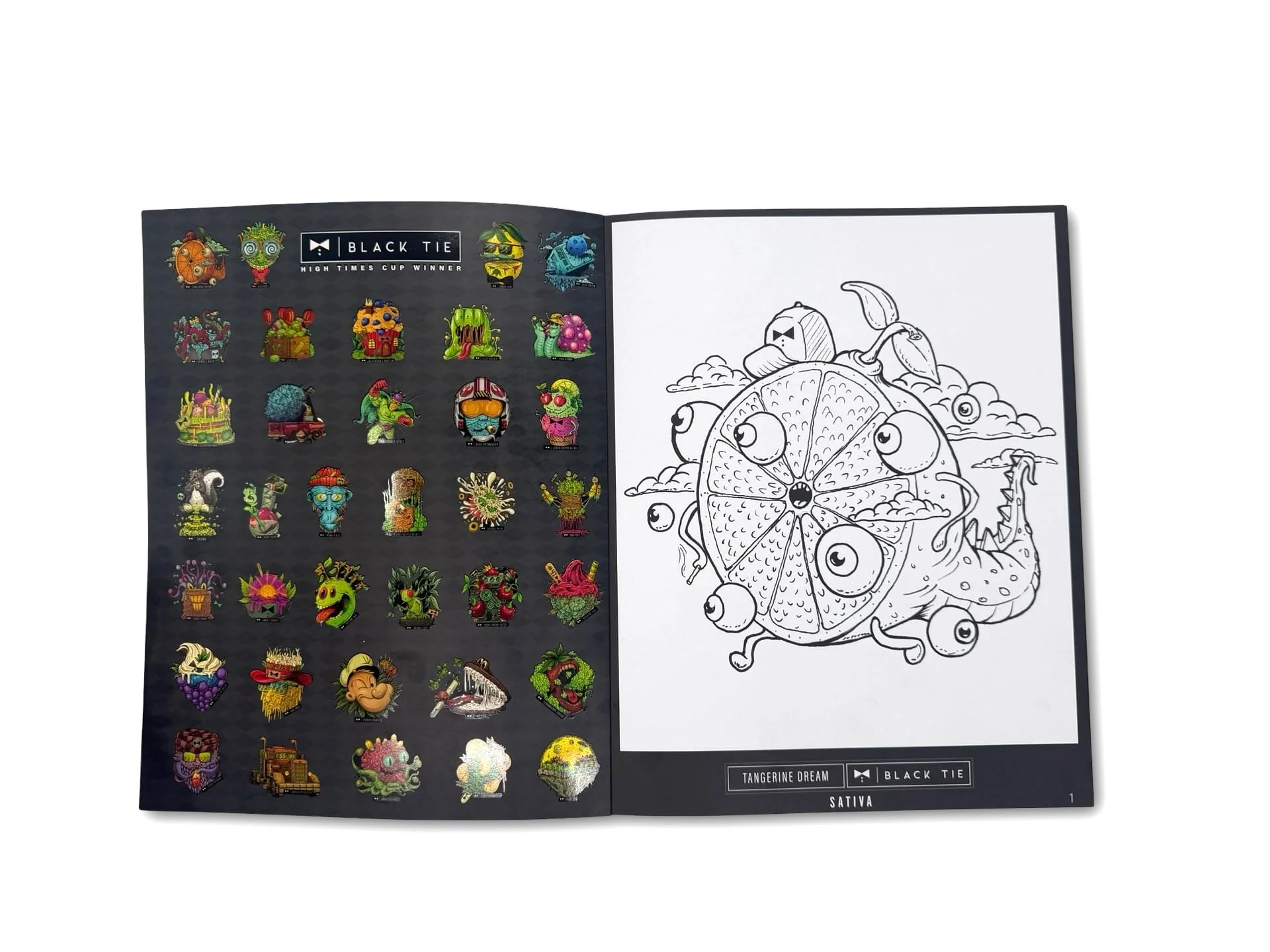 BLACK TIE® Cannabis Coloring Book – Collector’s Edition | 36 Strains + Stickers - Image 4