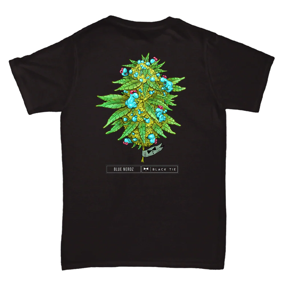 Blue Nerdz (LIGHT DEP) THC-A Flower T-Shirt | Black Tie Strain Apparel