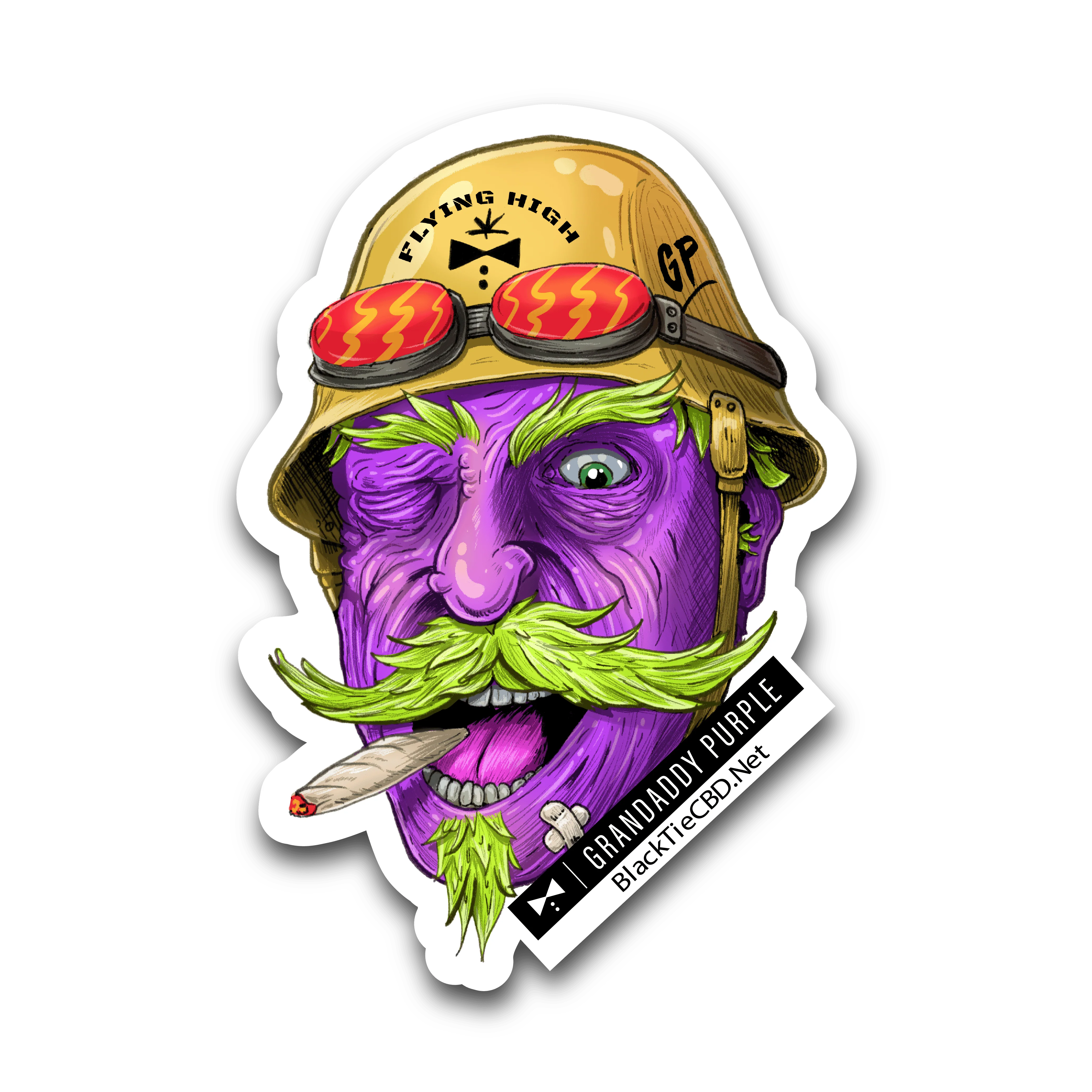 Granddaddy Purple Strain Sticker | Vinyl Sticker (3" x 2.5")