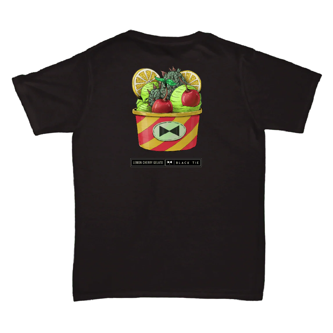 Lemon Cherry Gelato (INDOOR) THCA Flower T-Shirt | Black Tie Strain Apparel