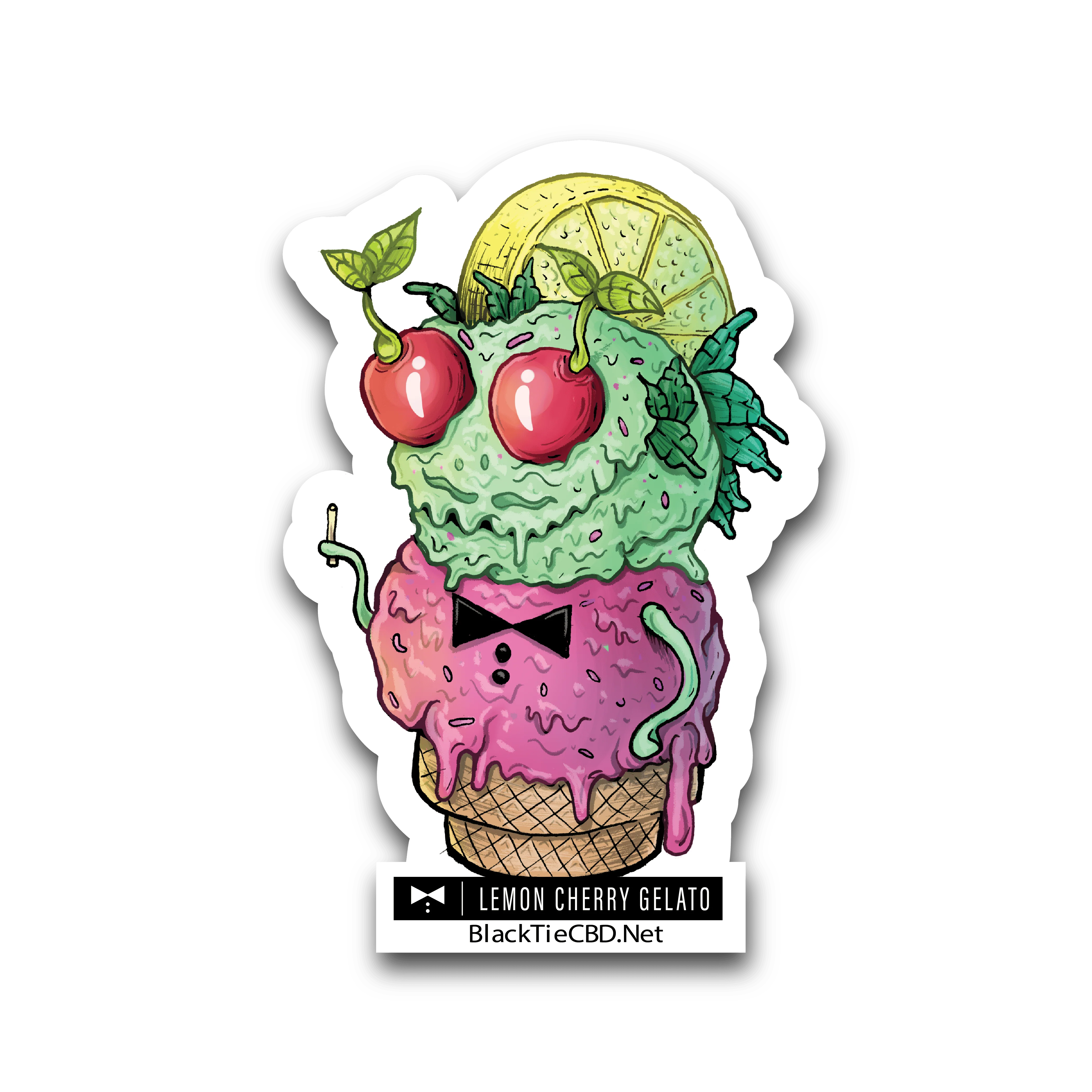 Lemon Cherry Gelato Strain Sticker | Vinyl Sticker (3" x 2.5")