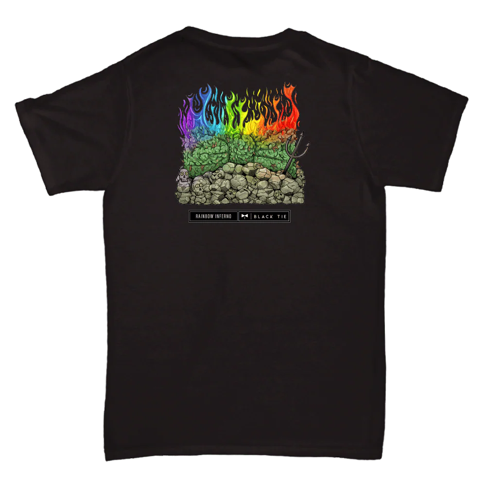 Rainbow Inferno (INDOOR) THCA Flower T-Shirt | Black Tie Strain Apparel