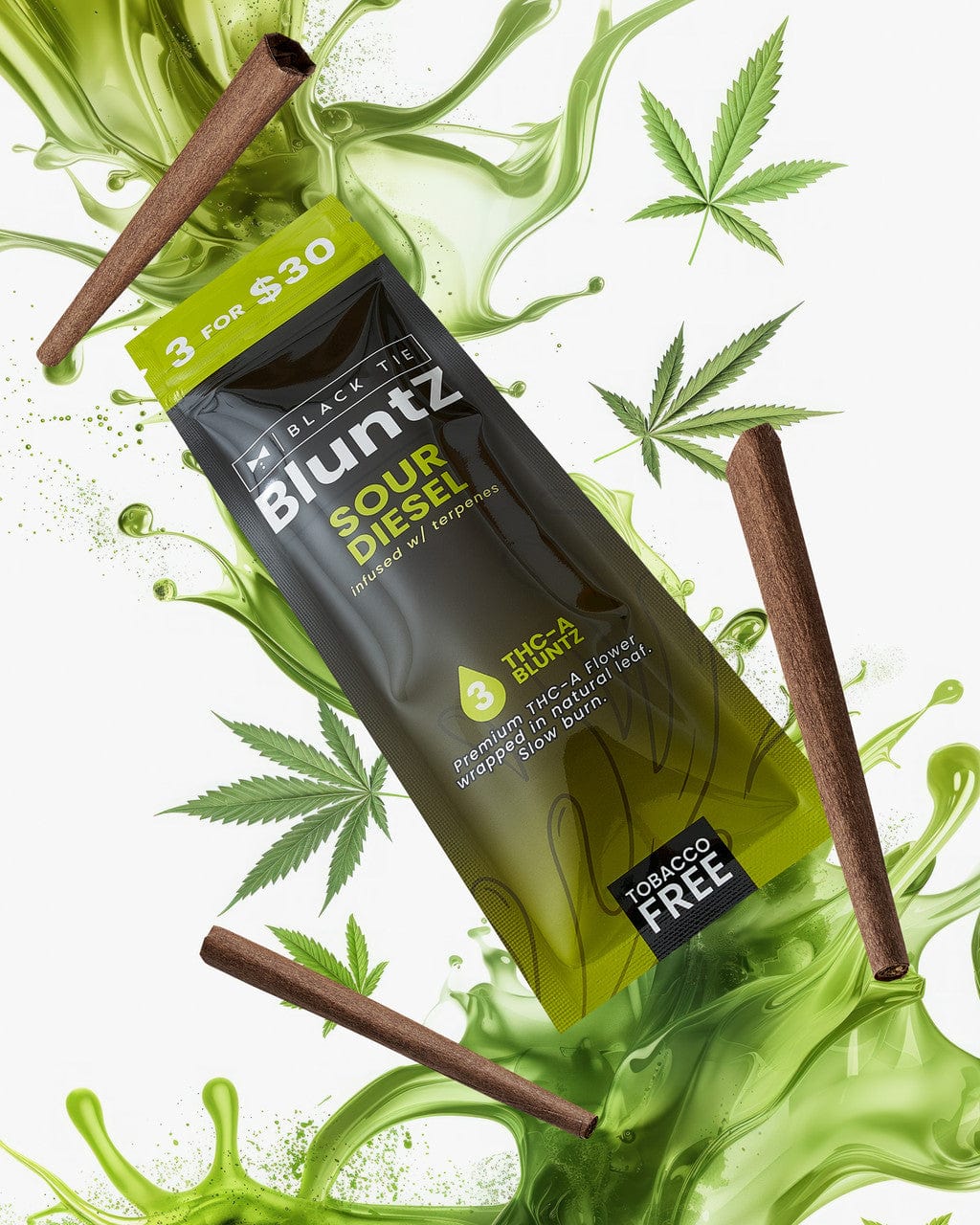 SOUR DIESEL THC-A BLUNTZ (PreRolled) _ Pack of 3 - Image 3