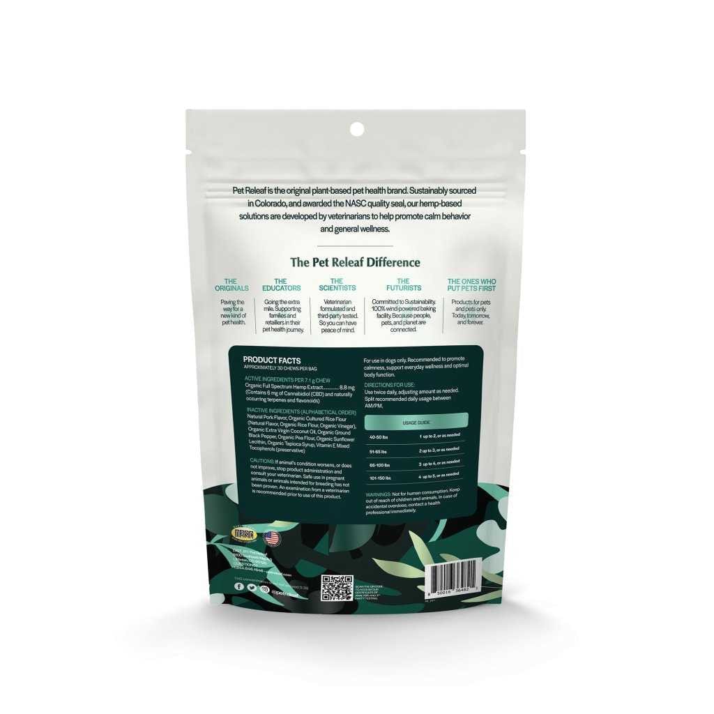 Stress Releaf Peppered Bacon CBD Edibites, Calming Chews For Medium/Large Dogs - Image 4